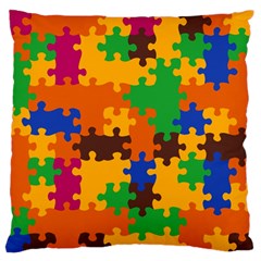 Retro colors puzzle pieces                                                                       Standard Flano Cushion Case (Two Sides) from ArtsNow.com Front