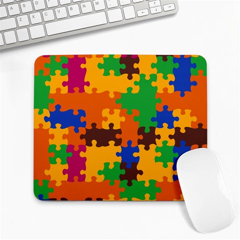 Retro colors puzzle pieces                                                                        Large Mousepad from ArtsNow.com Front