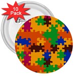 Retro colors puzzle pieces                                                                        3  Button (10 pack)