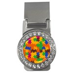 Retro colors puzzle pieces                                                                        Money Clip (CZ)