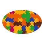 Retro colors puzzle pieces                                                                        Magnet (Oval)