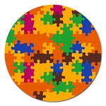 Retro colors puzzle pieces                                                                        Magnet 5  (Round)