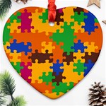 Retro colors puzzle pieces                                                                        Ornament (Heart)