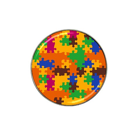 Retro colors puzzle pieces                                                                        Hat Clip Ball Marker from ArtsNow.com Front
