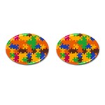 Retro colors puzzle pieces                                                                        Cufflinks (Oval)