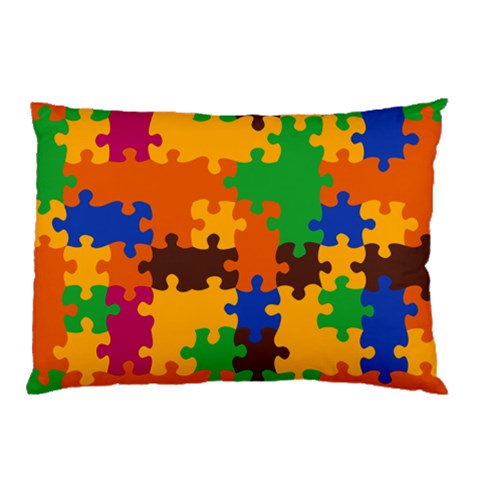 Retro colors puzzle pieces                                                                        Pillow Case from ArtsNow.com 26.62 x18.9  Pillow Case