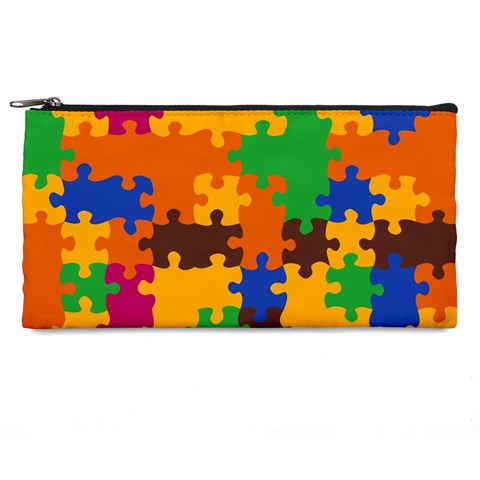 Retro colors puzzle pieces                                                                       Pencil Case from ArtsNow.com Front