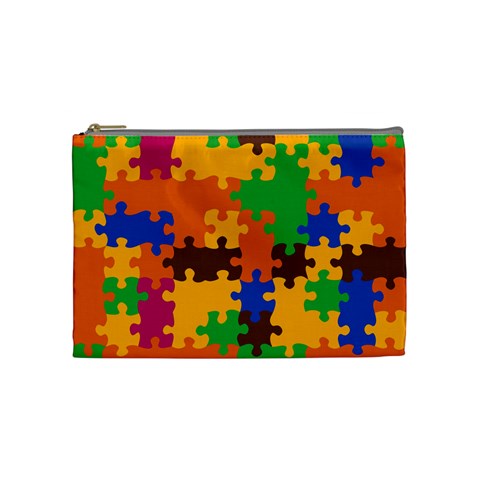 Retro colors puzzle pieces                                                                        Cosmetic Bag from ArtsNow.com Front