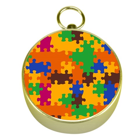 Retro colors puzzle pieces                                                                        Gold Compass from ArtsNow.com Front