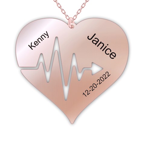 Personalized Heartbeat 925 Sterling Silver Pendant Necklace from ArtsNow.com Front