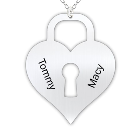 Personalized 2 Names Heart Locker 925 Sterling Silver Pendant Necklace from ArtsNow.com Front