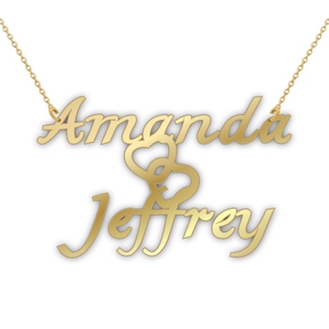 Personalized Couple Heart Name 925 Sterling Silver Pendant Necklace from ArtsNow.com Front