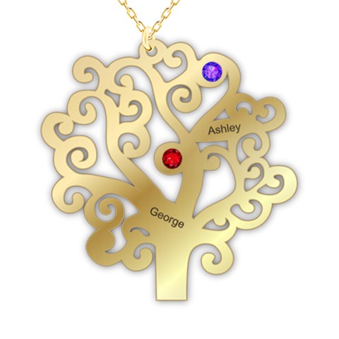 Personalized Couple Love Tree Name 925 Sterling Silver Pendant Necklace from ArtsNow.com Front