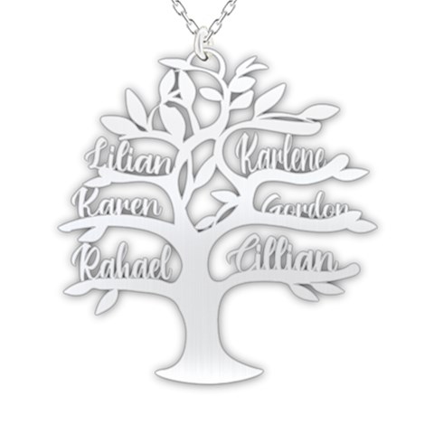 Personalized Name Family Tree 925 Sterling Silver Pendant Necklace from ArtsNow.com Front