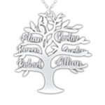 Personalized Name Family Tree 925 Sterling Silver Pendant Necklace