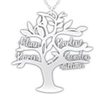 Personalized Name Family Tree 4-5 People 925 Sterling Silver Pendant Necklace