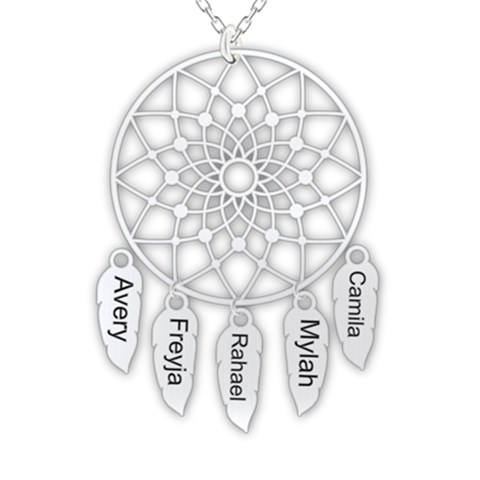 Personalized Name Dream Catcher 925 Sterling Silver Pendant Necklace from ArtsNow.com Front