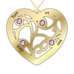  Personalized 4Heart 925 Sterling Silver Pendant Necklace