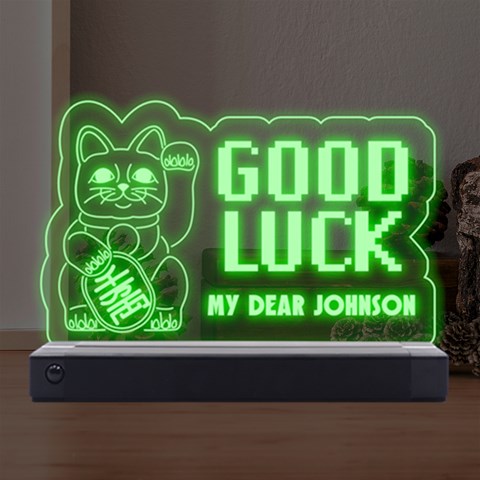 Lucky Cat LED Acrylic Message Display from ArtsNow.com Front