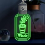 Personalized Name Plant LED Key Chain