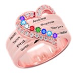 Diamond 8 Name Heart Ring 925 Sterling Silver Ring