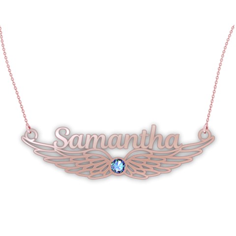Personalized Name Wing 925 Sterling Silver Pendant Necklace from ArtsNow.com Front