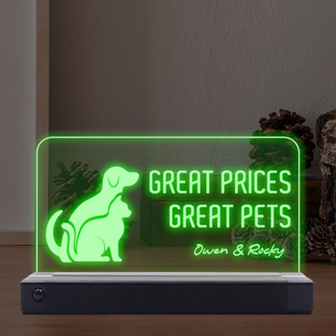 Personalized Pets Any Text LED Acrylic Message Display from ArtsNow.com Front