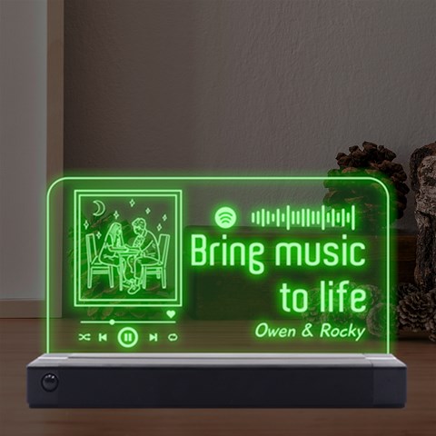 Personalized Music Player Any Text LED Acrylic Message Display from ArtsNow.com Front
