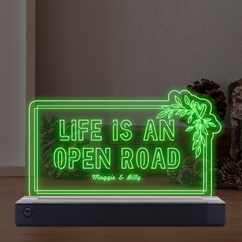 Personalized Text Flower Frame LED Acrylic Message Display from ArtsNow.com Front