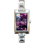 Landscape Landscape Painting Purple Purple Trees Rectangle Italian Charm Watch