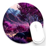 Landscape Landscape Painting Purple Purple Trees Round Mousepad