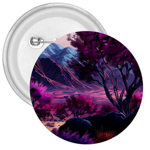 Landscape Landscape Painting Purple Purple Trees 3  Buttons from ArtsNow.com Front