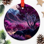 Landscape Landscape Painting Purple Purple Trees Ornament (Round)