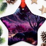 Landscape Landscape Painting Purple Purple Trees Ornament (Star)