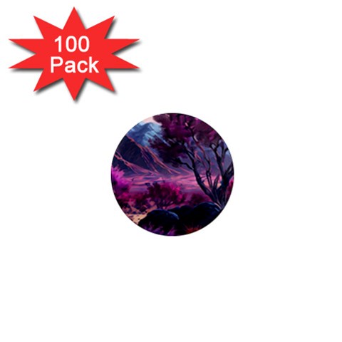 Landscape Landscape Painting Purple Purple Trees 1  Mini Magnets (100 pack)  from ArtsNow.com Front
