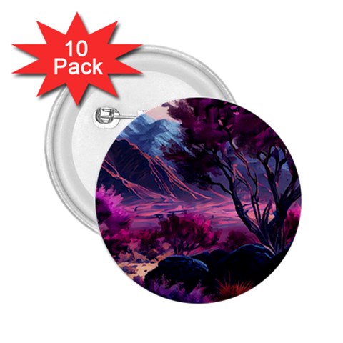 Landscape Landscape Painting Purple Purple Trees 2.25  Buttons (10 pack)  from ArtsNow.com Front