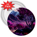 Landscape Landscape Painting Purple Purple Trees 3  Buttons (10 pack) 