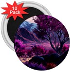 Landscape Landscape Painting Purple Purple Trees 3  Magnets (10 pack) 