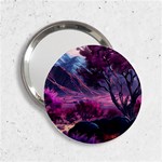 Landscape Landscape Painting Purple Purple Trees 2.25  Handbag Mirrors