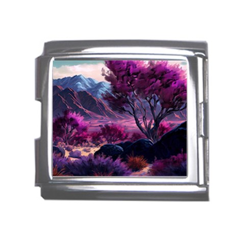 Landscape Landscape Painting Purple Purple Trees Mega Link Italian Charm (18mm) from ArtsNow.com Front