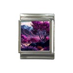 Landscape Landscape Painting Purple Purple Trees Italian Charm (13mm)