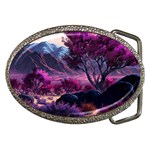 Landscape Landscape Painting Purple Purple Trees Belt Buckles