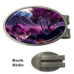 Landscape Landscape Painting Purple Purple Trees Money Clips (Oval) 