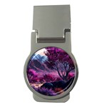 Landscape Landscape Painting Purple Purple Trees Money Clips (Round) 