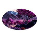 Landscape Landscape Painting Purple Purple Trees Oval Magnet