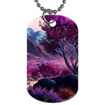 Landscape Landscape Painting Purple Purple Trees Dog Tag (One Side)