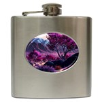 Landscape Landscape Painting Purple Purple Trees Hip Flask (6 oz)