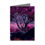 Landscape Landscape Painting Purple Purple Trees Mini Greeting Card