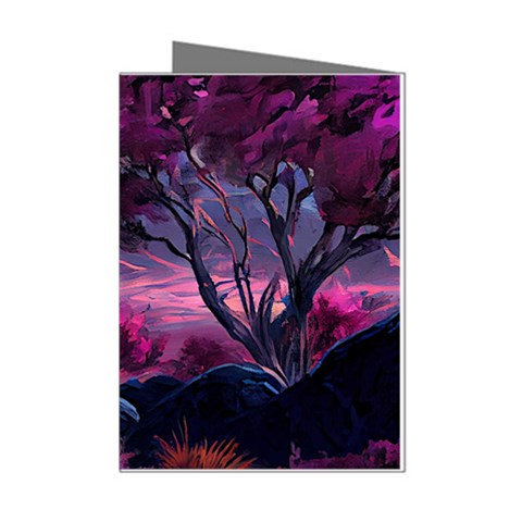 Landscape Landscape Painting Purple Purple Trees Mini Greeting Cards (Pkg of 8) from ArtsNow.com Left