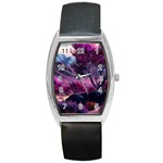 Landscape Landscape Painting Purple Purple Trees Barrel Style Metal Watch